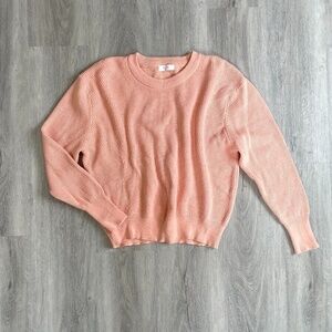 Elodie Peach Ribbed Knit Sweater